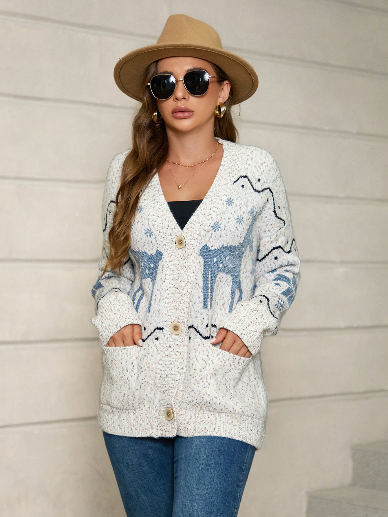 Damen Strickjacke mit detailliertem Muster Stalluxe