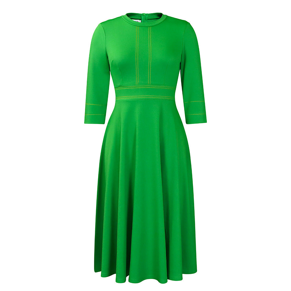 Damen elegantes Kleid mit dekorativen Nähten Stalluxe