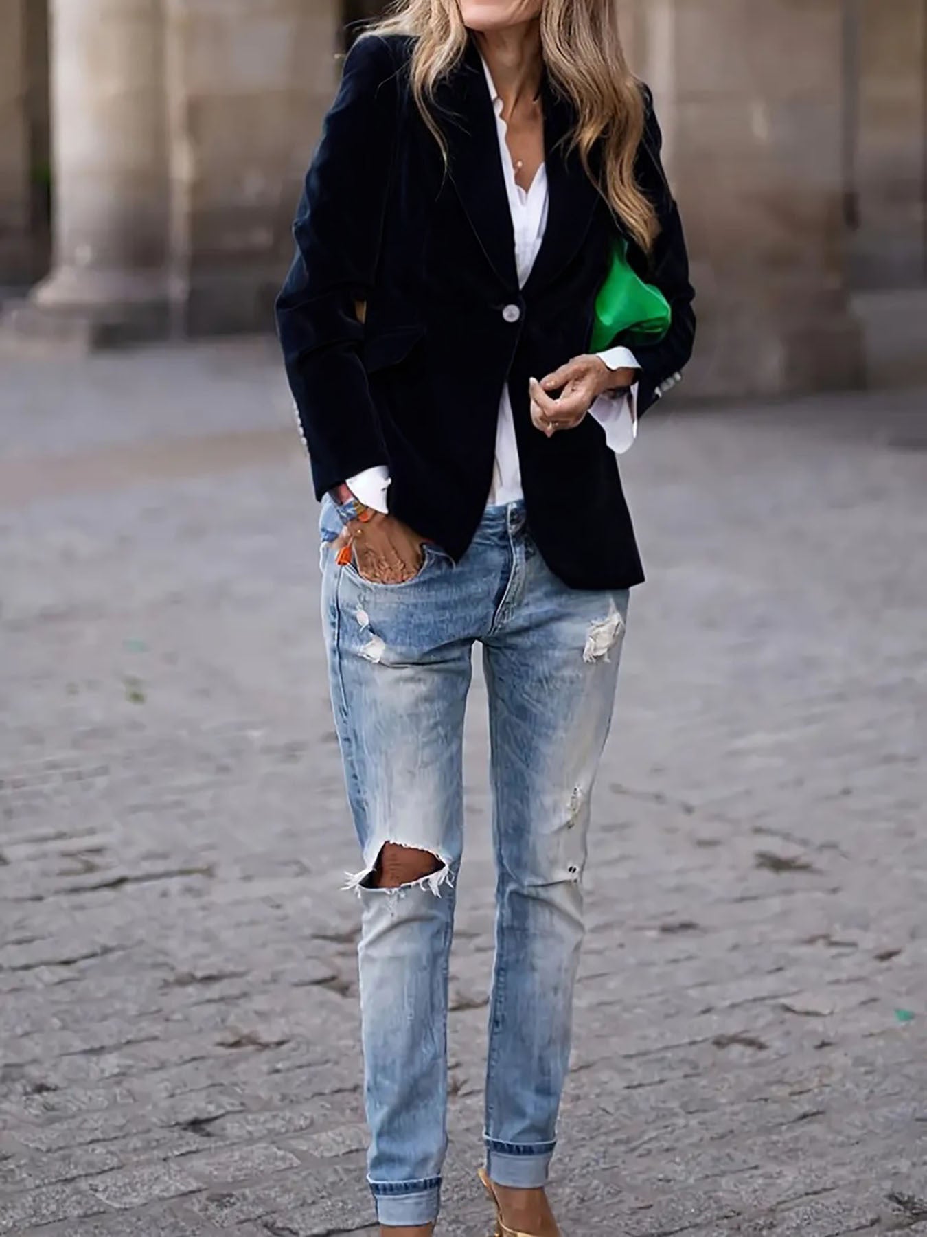 Damen Samt Blazer mit einem eleganten Schnitt Stalluxe