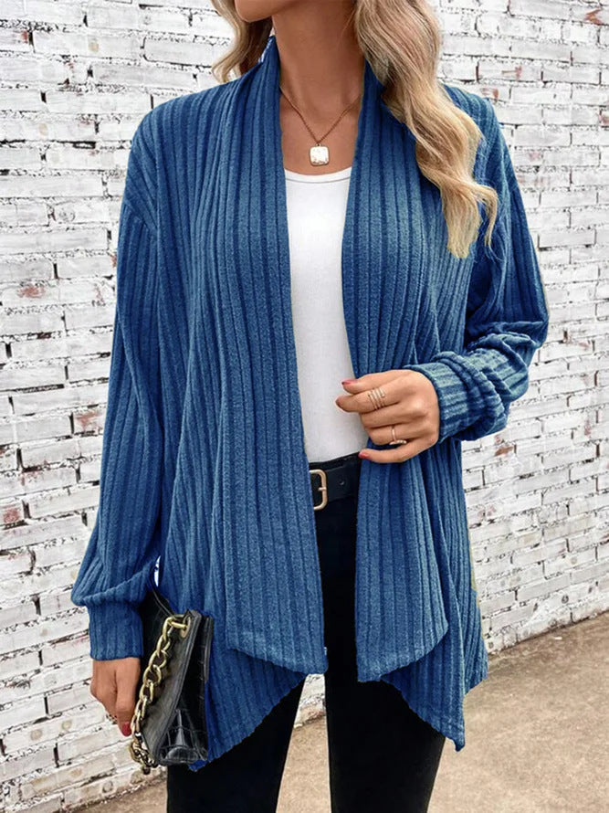 Damen lässiger Strickcardigan mit markantem Rippdesign Stalluxe