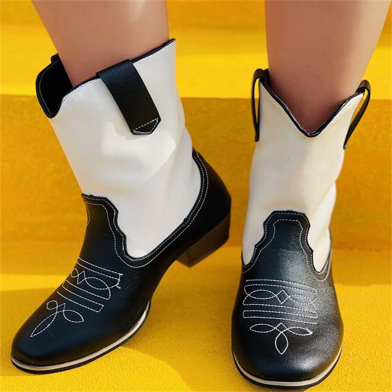 Damen Cowboy-Stiefel mit detailreicher Stickerei und modischem Schnitt Stalluxe