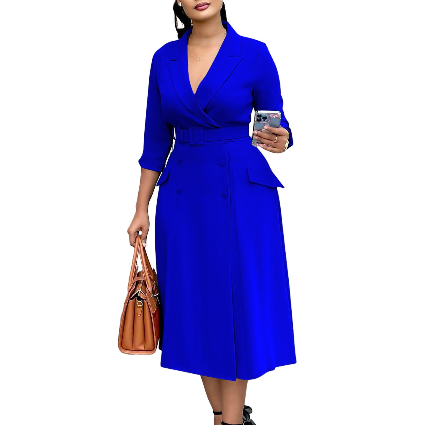 Damen Trenchkleid mit tailliertem Gürtel und luxuriösen Details Stalluxe