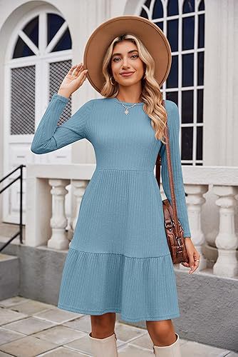 Damen Maxikleid mit Rippstruktur und weitem Rock Stalluxe