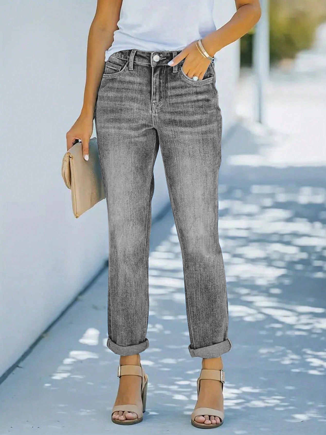 Damen High-Waist Jeans im lässigen Boyfriend-Stil Stalluxe