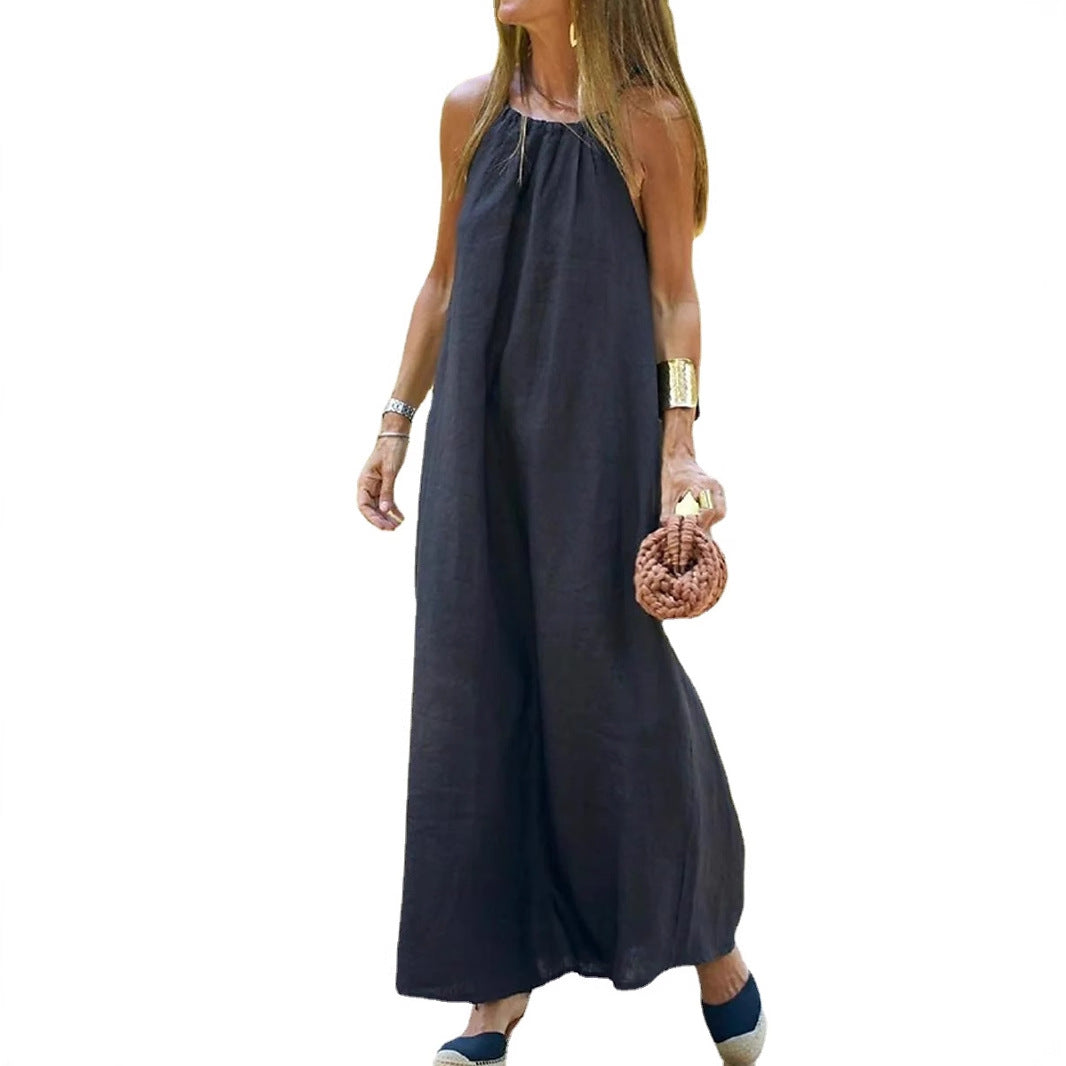 Damen Maxikleid mit Spaghettiträgern und elegantem fließendem Schnitt Stalluxe