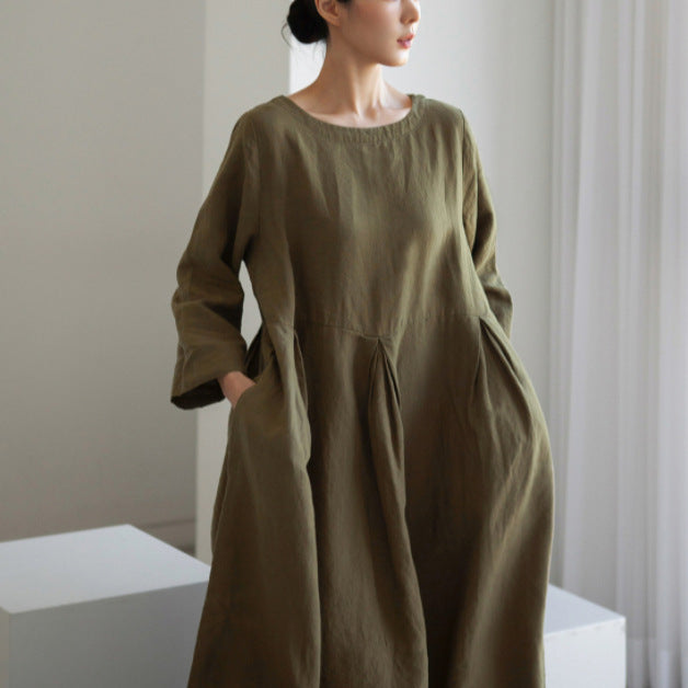 Damen lässiges Sommerkleid im A-Linien Schnitt mit 3/4 Ärmeln Stalluxe