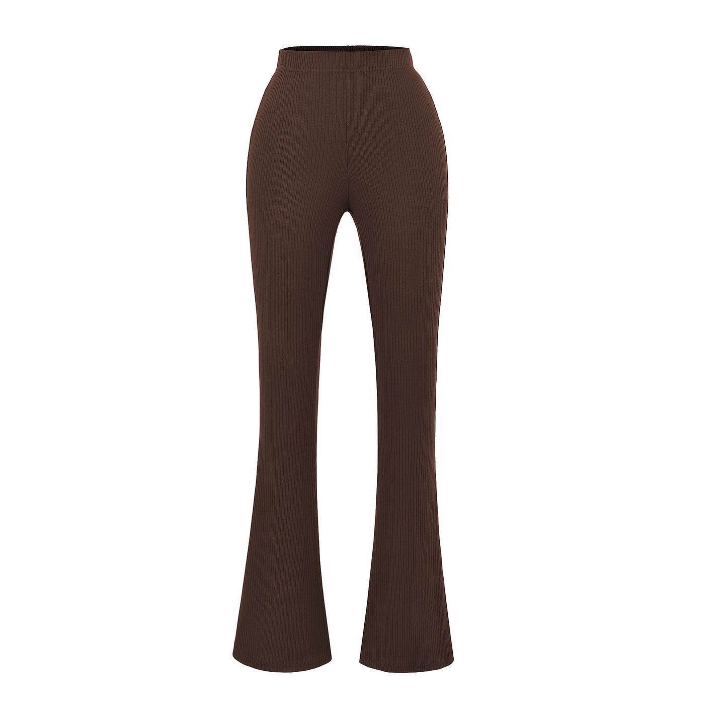 Damen elegante Flared-Hose mit hoch tailliertem Schnitt und feinem Rippdesign Stalluxe