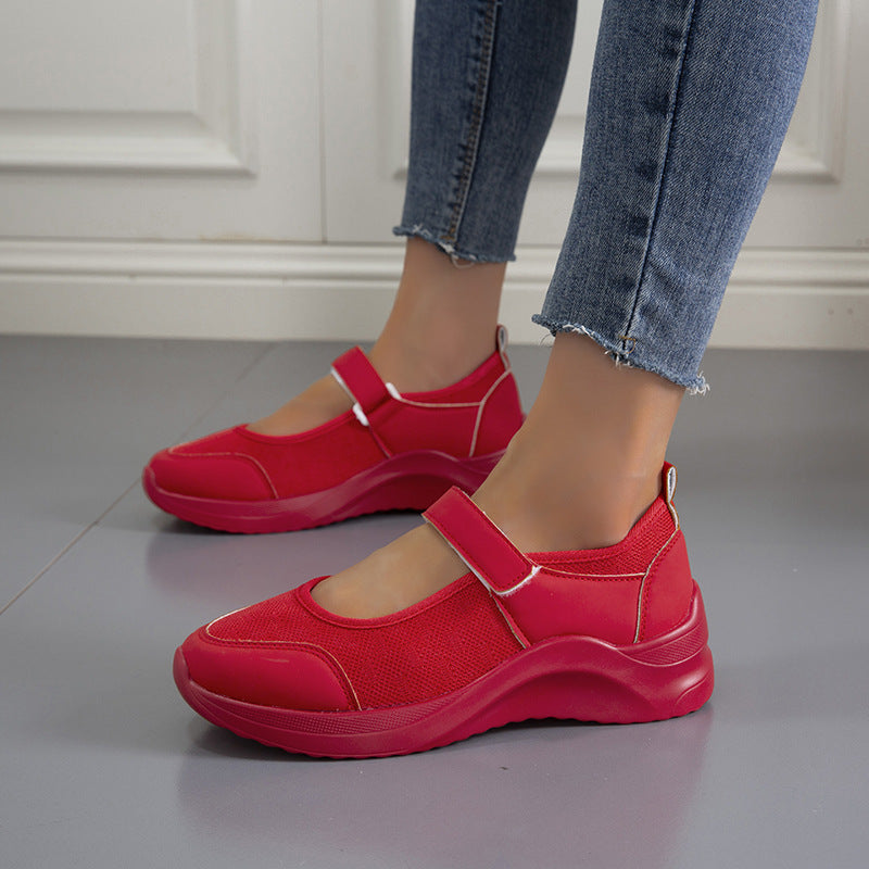 Damen bequeme Mary Jane Schuhe mit Klettverschluss und atmungsaktiver Obermaterial Stalluxe