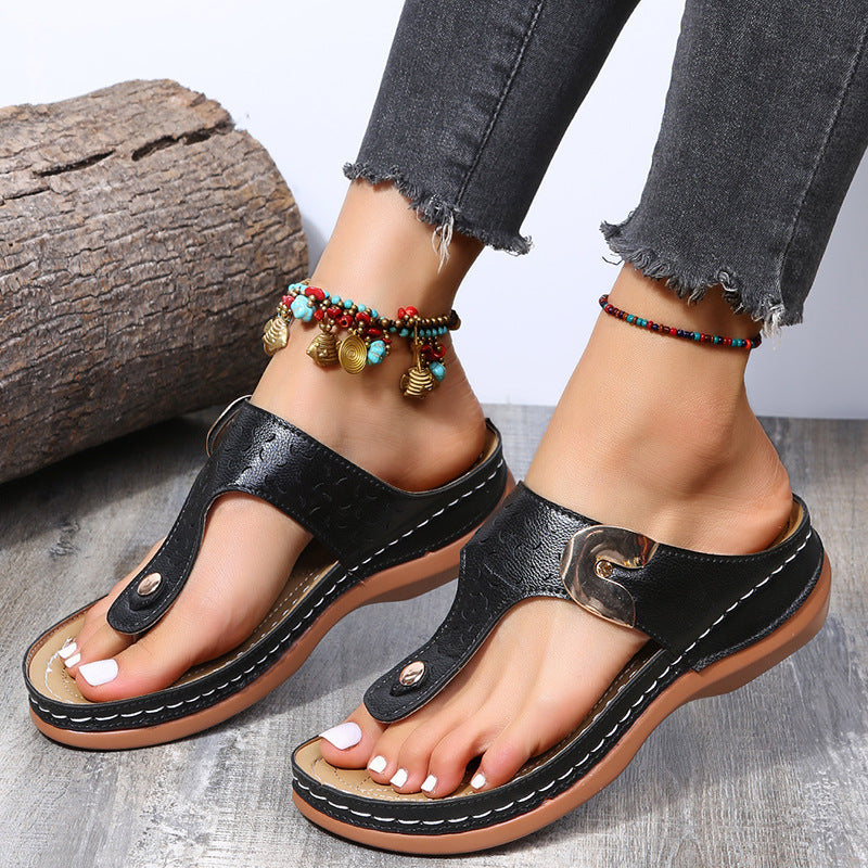 Damen Komfortable Zehentrenner-Sandalen mit modischem Riemen-Design Stalluxe