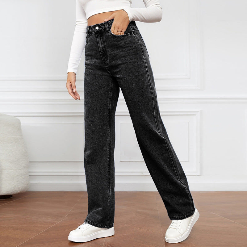 Damen Weit geschnittene Jeans mit hohem Bund und stylischem Schnitt Stalluxe