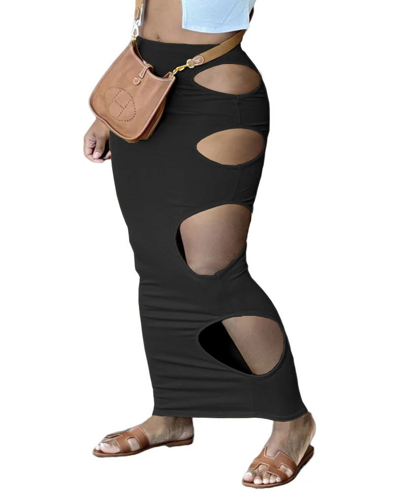 Damen Maxirock mit innovativem Cut-Out-Design und figurbetontem Schnitt Stalluxe