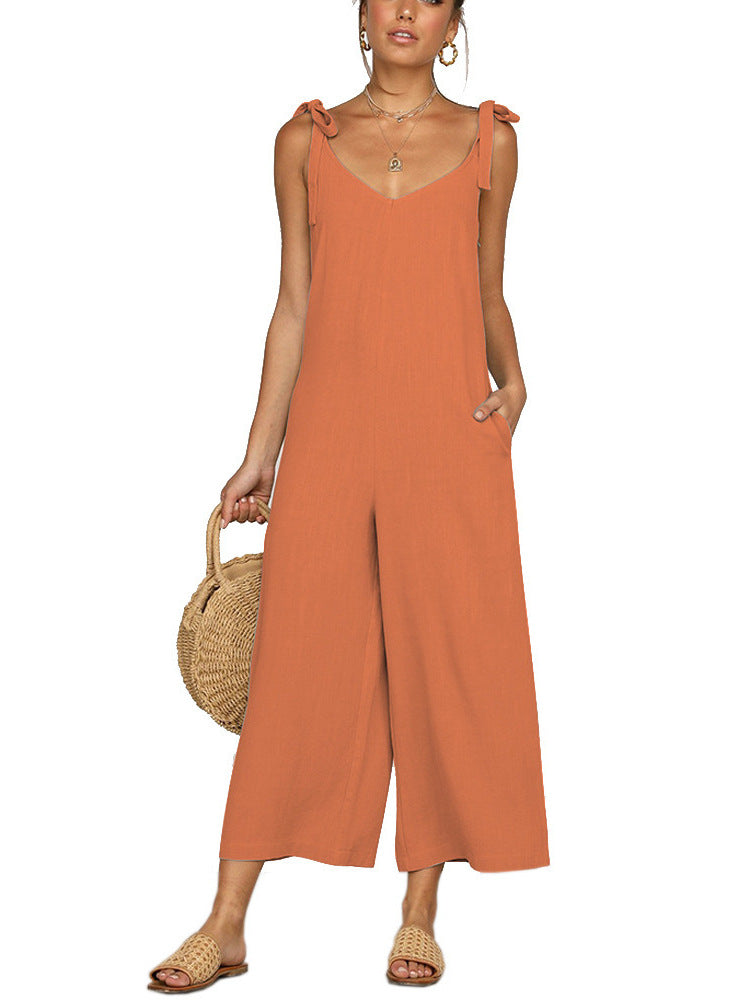 Damen Eleganter Jumpsuit mit verstellbaren Trägern und praktischen Seitentaschen Stalluxe