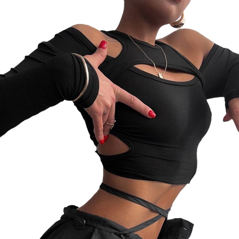 Damen Trendiges Cut-Out Langarmoberteil Stalluxe