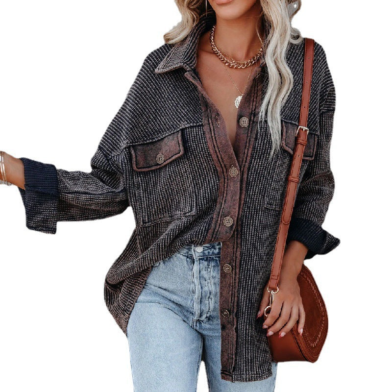 Damen Oversized Hemdjacke Stalluxe