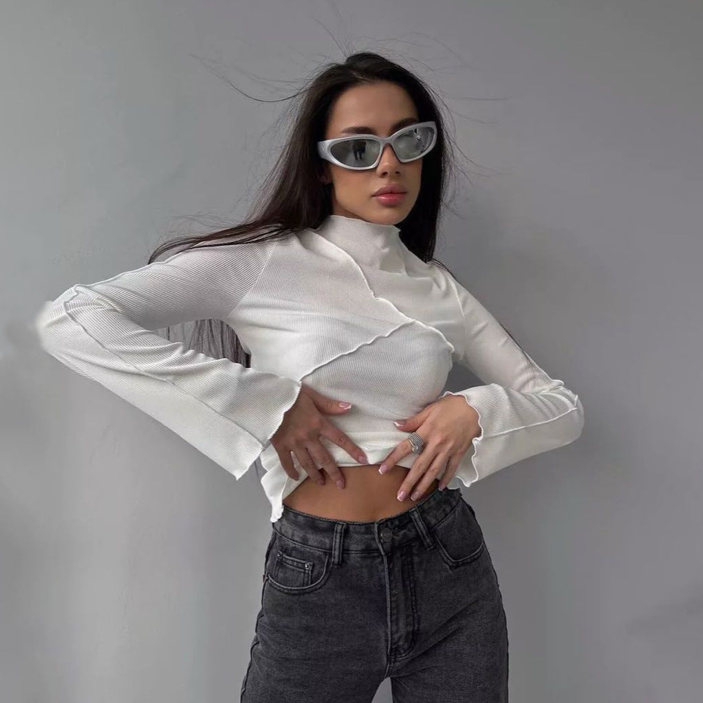 Damen eleganter, lässiger Langarmshirt Stalluxe