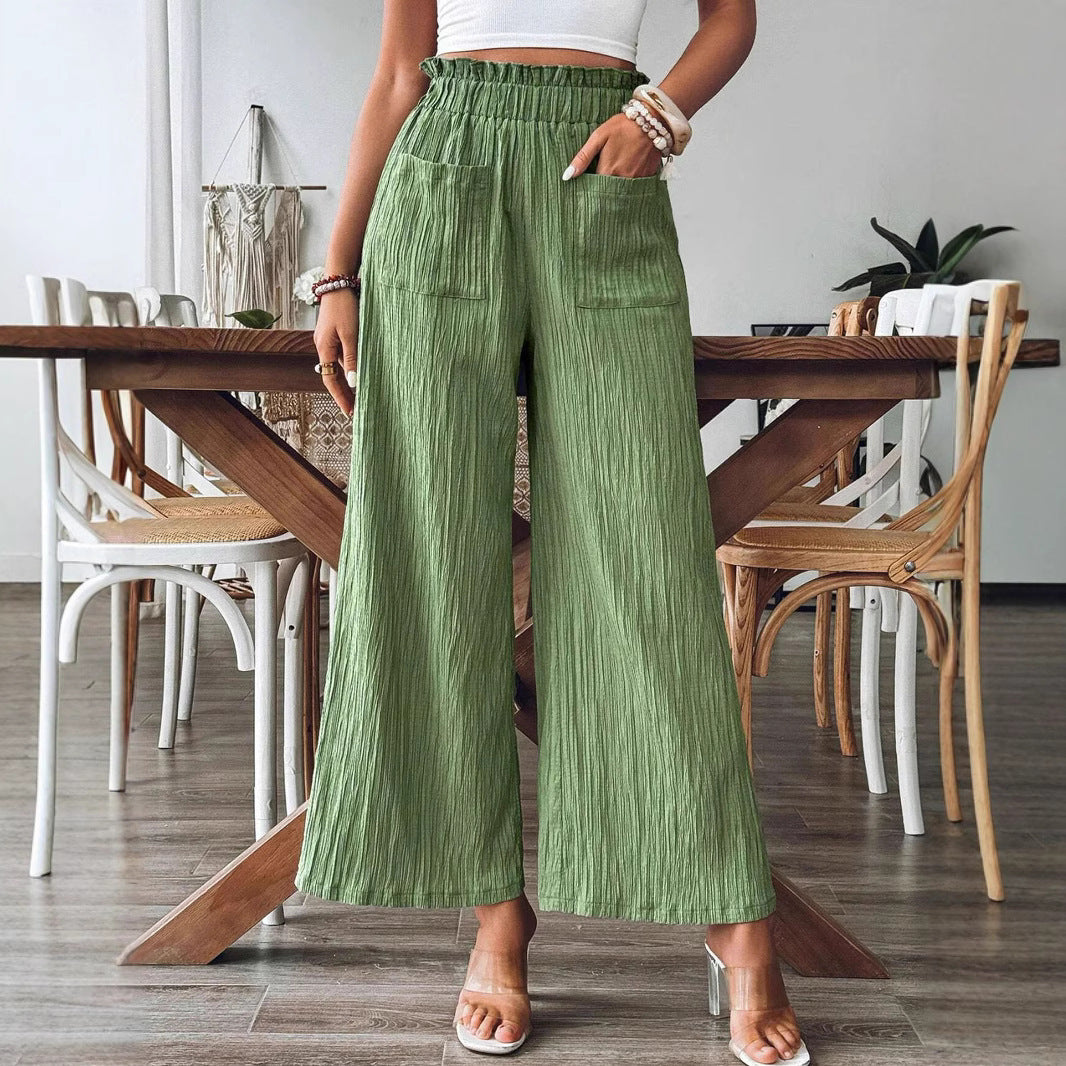 Damen Weitbeinige Hose mit elastischem Bund und praktischen Taschen Stalluxe