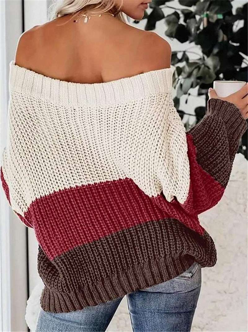 Damen Oversized Strickpullover mit lässigem Schnitt und offener Schulter Stalluxe