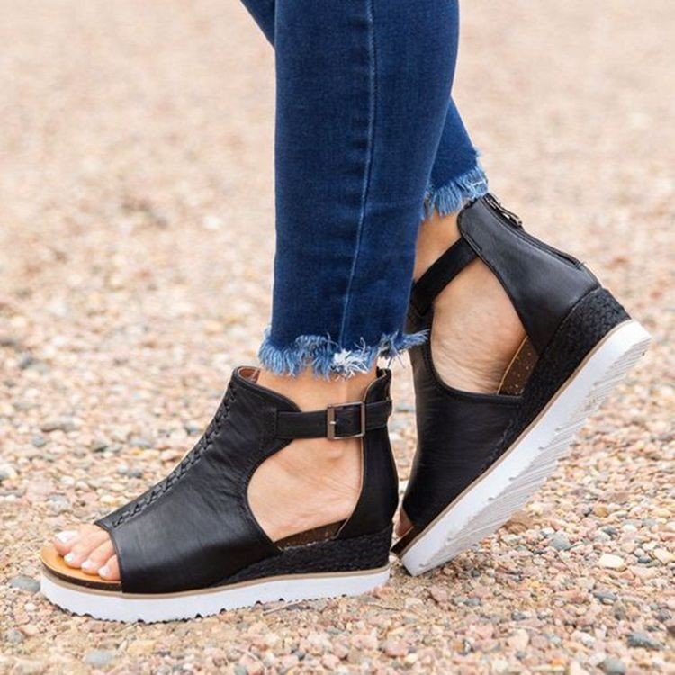 Damen Schnürsandalen mit Keilabsatz Stalluxe