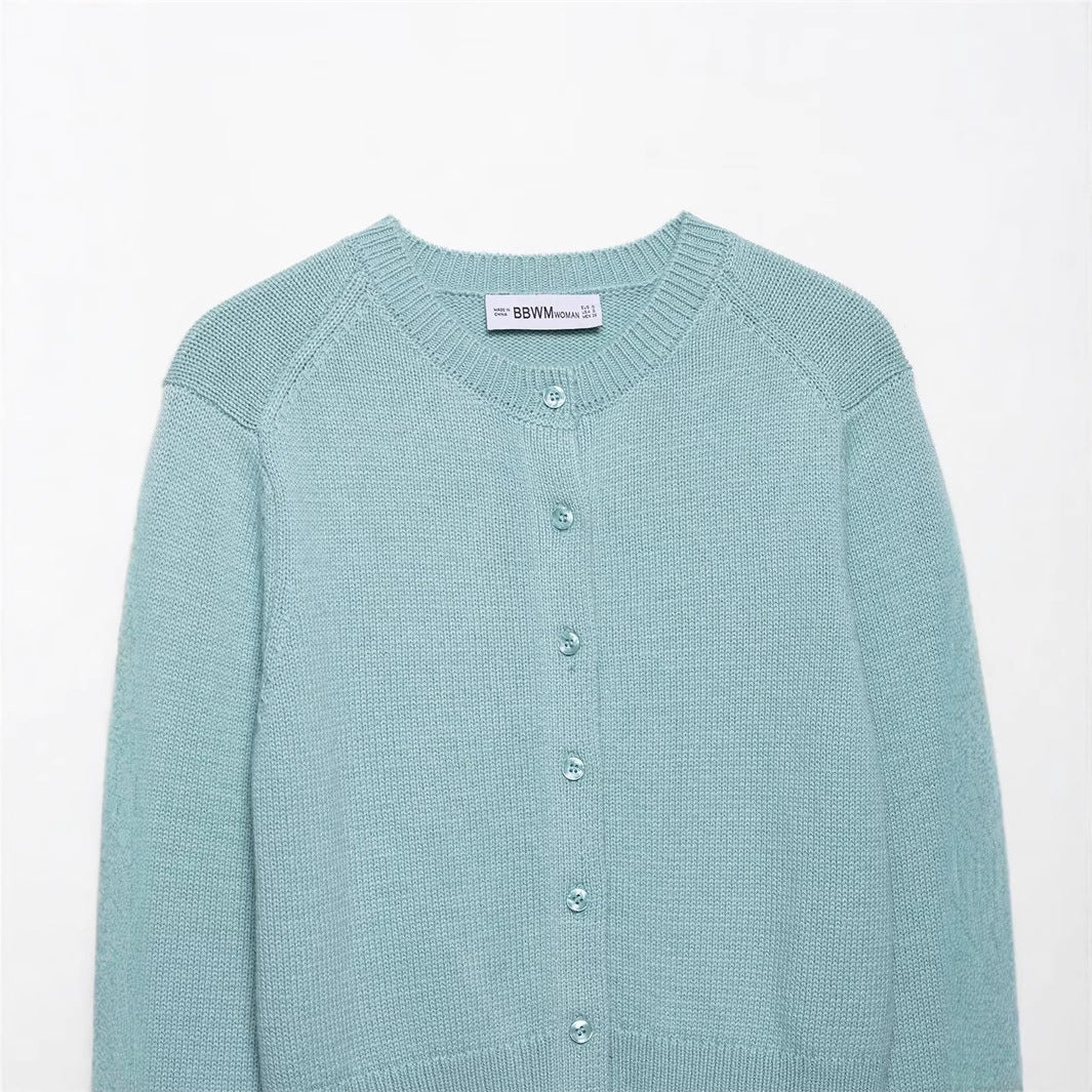 Damen leichte Strickjacke mit Knopfleiste und klassischem Rundhalsausschnitt Stalluxe