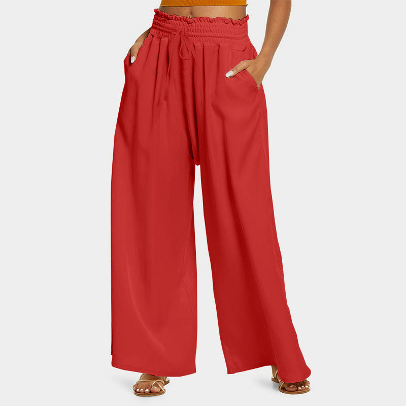 Damen Weite-Leg Hohe Taille Hose Stalluxe