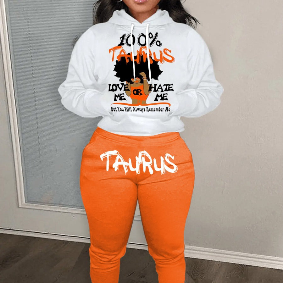 Damen Hoodie- und Jogginghose-Set mit einzigartigem Astrologie-Motiv Stalluxe