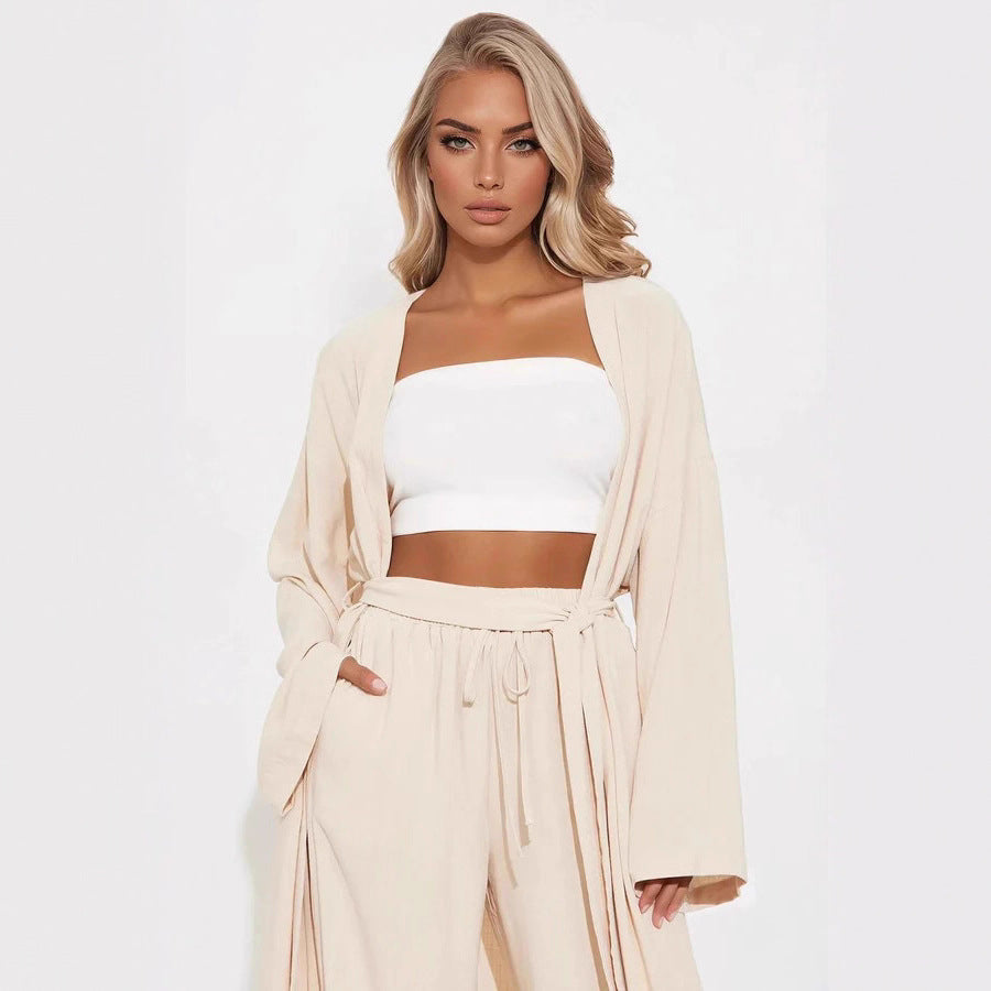 Damen Oversized Kimono Jacke mit lässiger Hose Stalluxe
