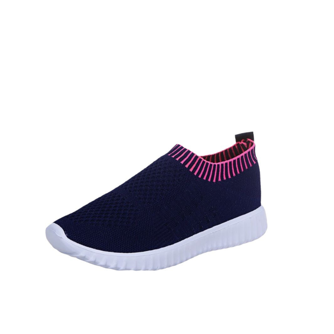 Damen Sportliche Slip-On Sneakers mit elastischem Strickoberteil und rutschfester Sohle Stalluxe