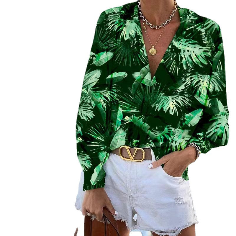 Damen Chice Bluse mit floralem Muster und modischem V-Ausschnitt Stalluxe