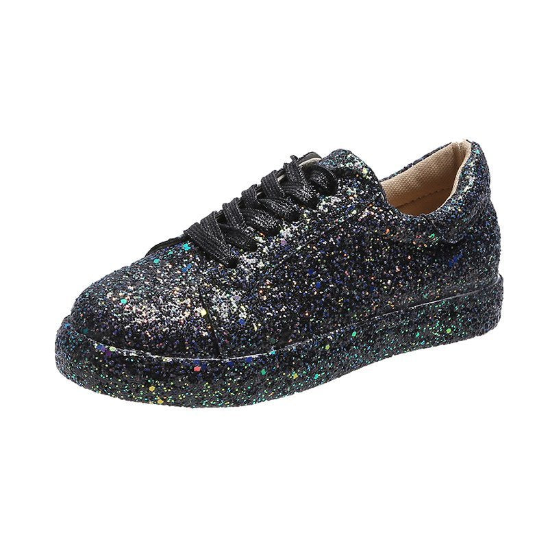 Damen Glitzernde Freizeit-Sneaker mit atmungsaktiver Sohle und rutschfestem Design Stalluxe