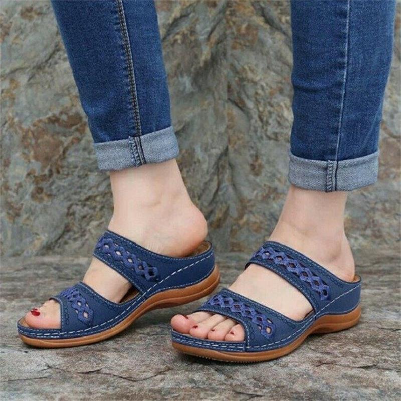 Damen Bequeme Zehentrenner-Sandalen mit ergonomischem Fußbett und modischem Design Stalluxe