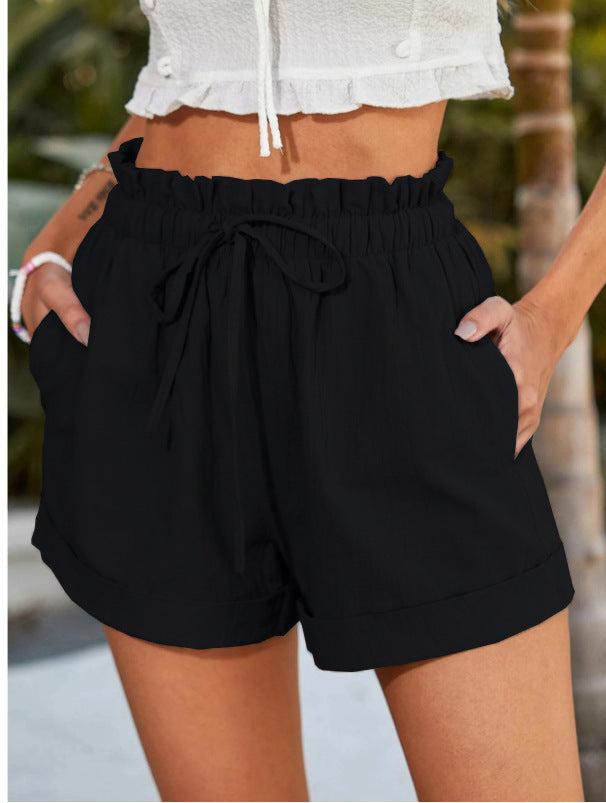 Damen lässige Sommer-Shorts mit elastischem Bund und Taschen Stalluxe