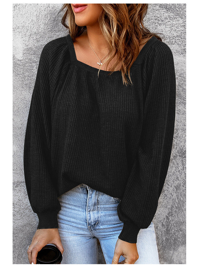 Women's Cozy Waffle Knit Sweater Stalluxe