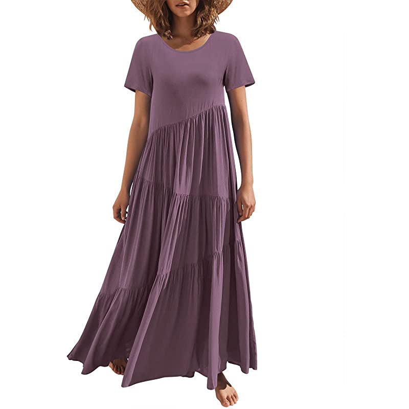 Damen Maxikleid mit lässiger Passform und fließendem Saum Stalluxe