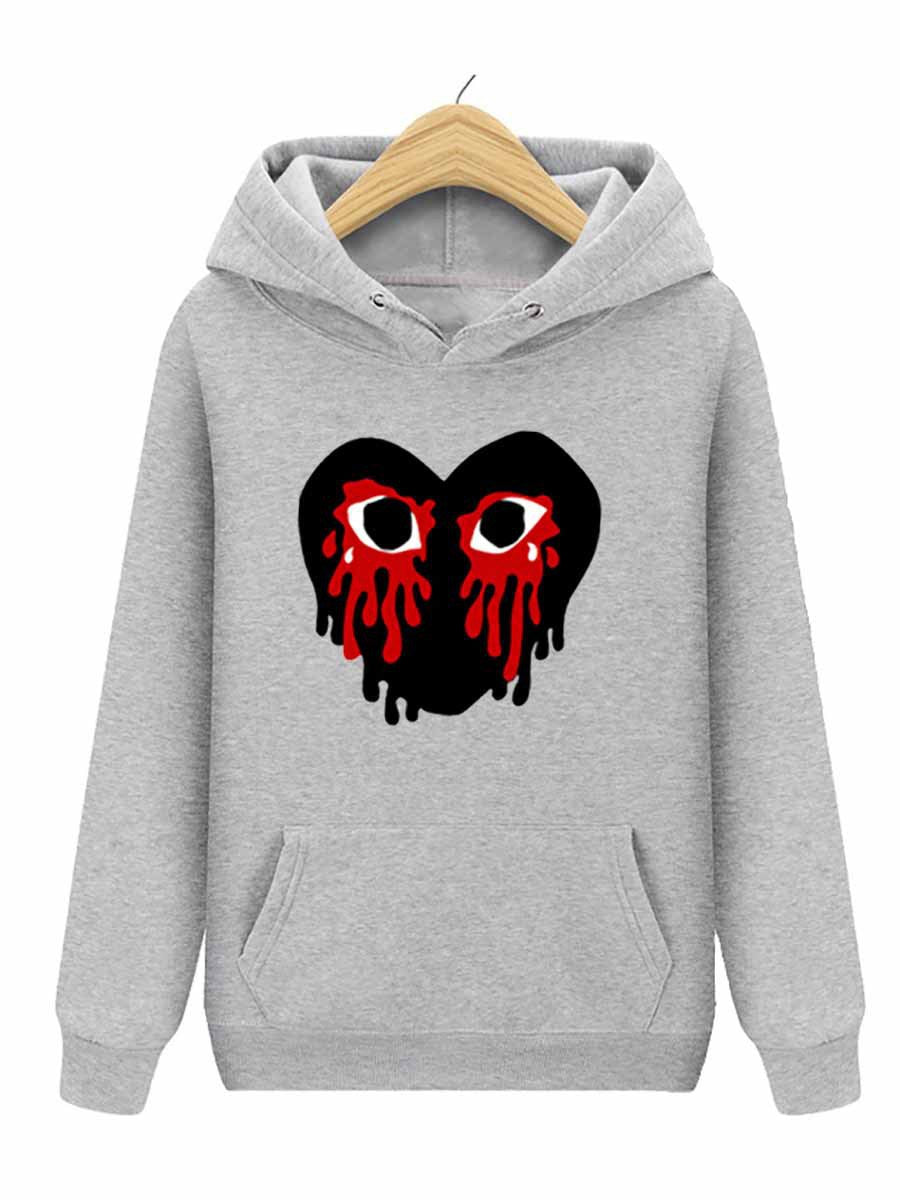Damen Sportlicher Kapuzenpullover mit kreativem Herzmotiv Stalluxe