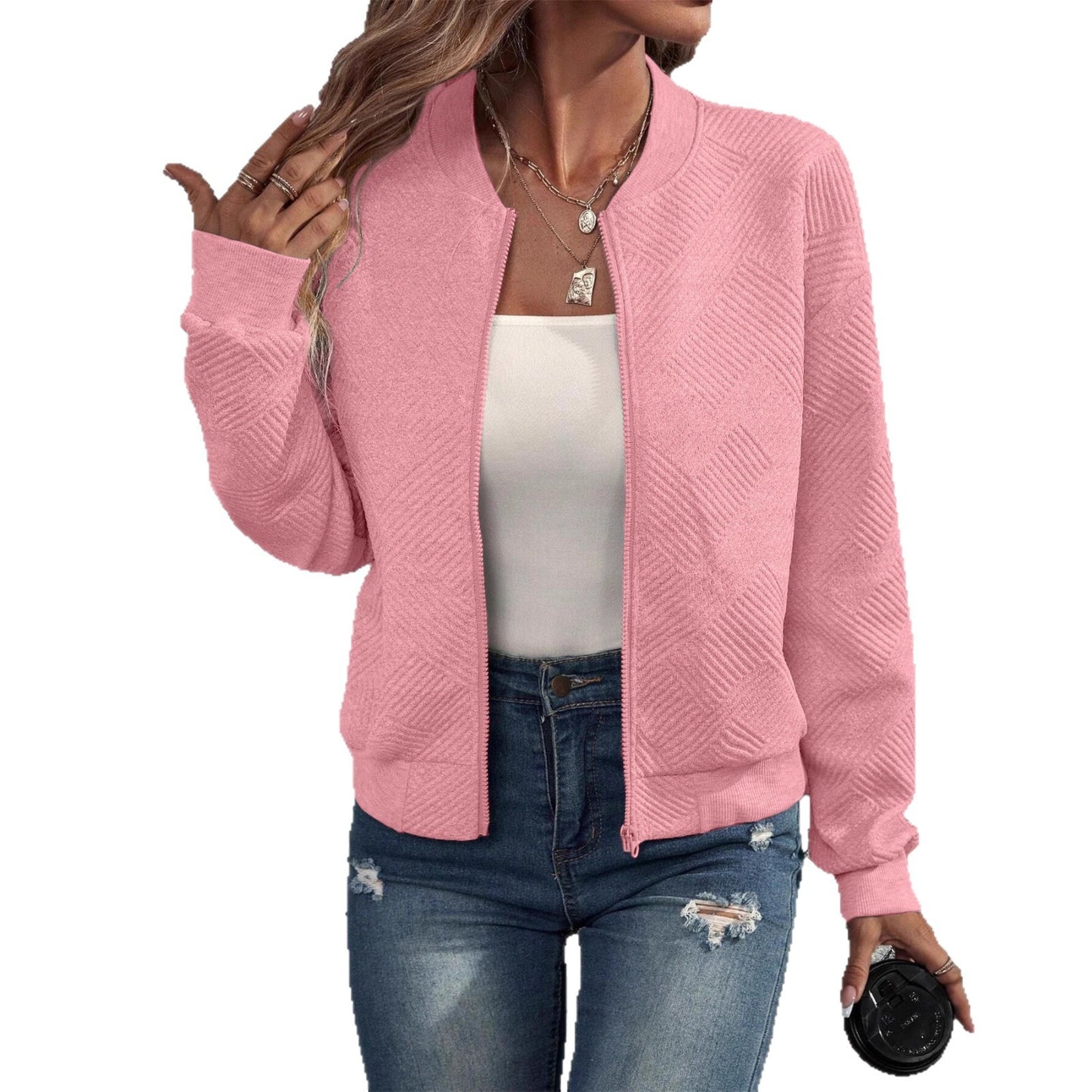 Damen Jacke mit strukturiertem Stoff und modernem Schnitt Stalluxe