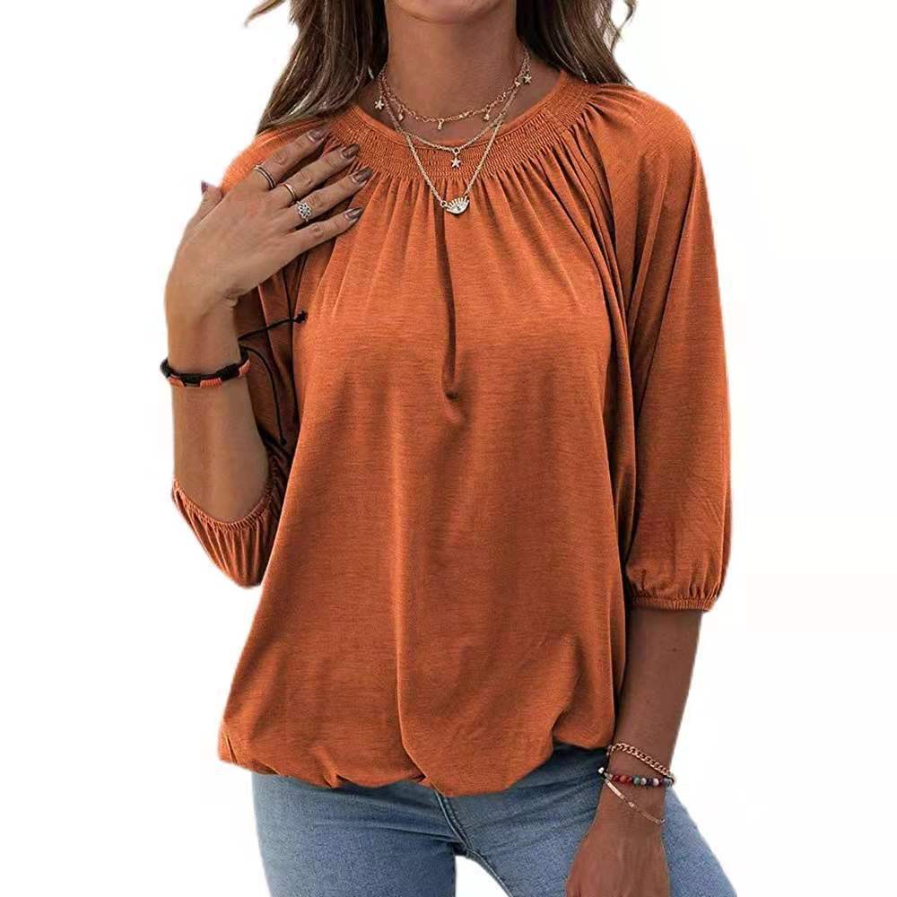 Damen leichtes Blusenshirt mit romantischem Puffärmel und lässigem Schnitt Stalluxe