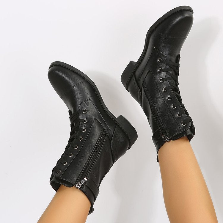 Damen Schnürstiefel mit praktischem Reißverschluss und modischem Design Stalluxe