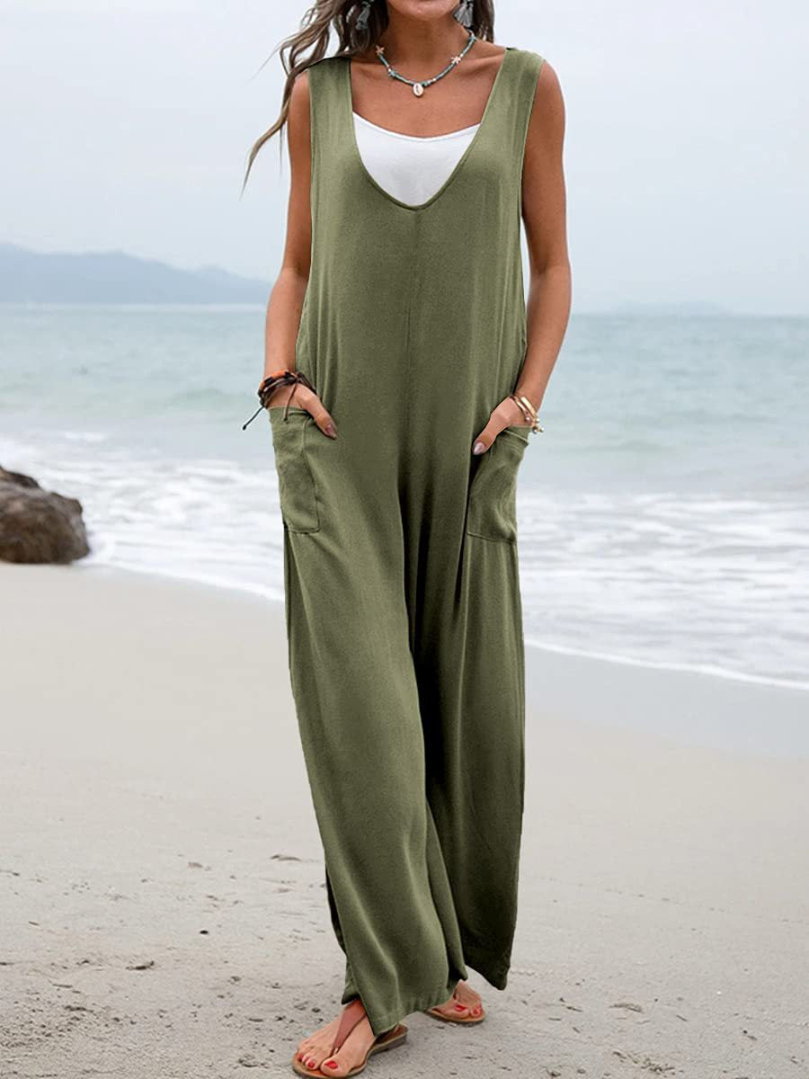 Damen Lässiger Jumpsuit mit praktischen Seitentaschen Stalluxe