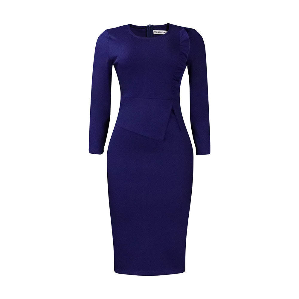 Damen Elegantes Businesskleid mit Rüschendetails und taillierter Silhouette Stalluxe