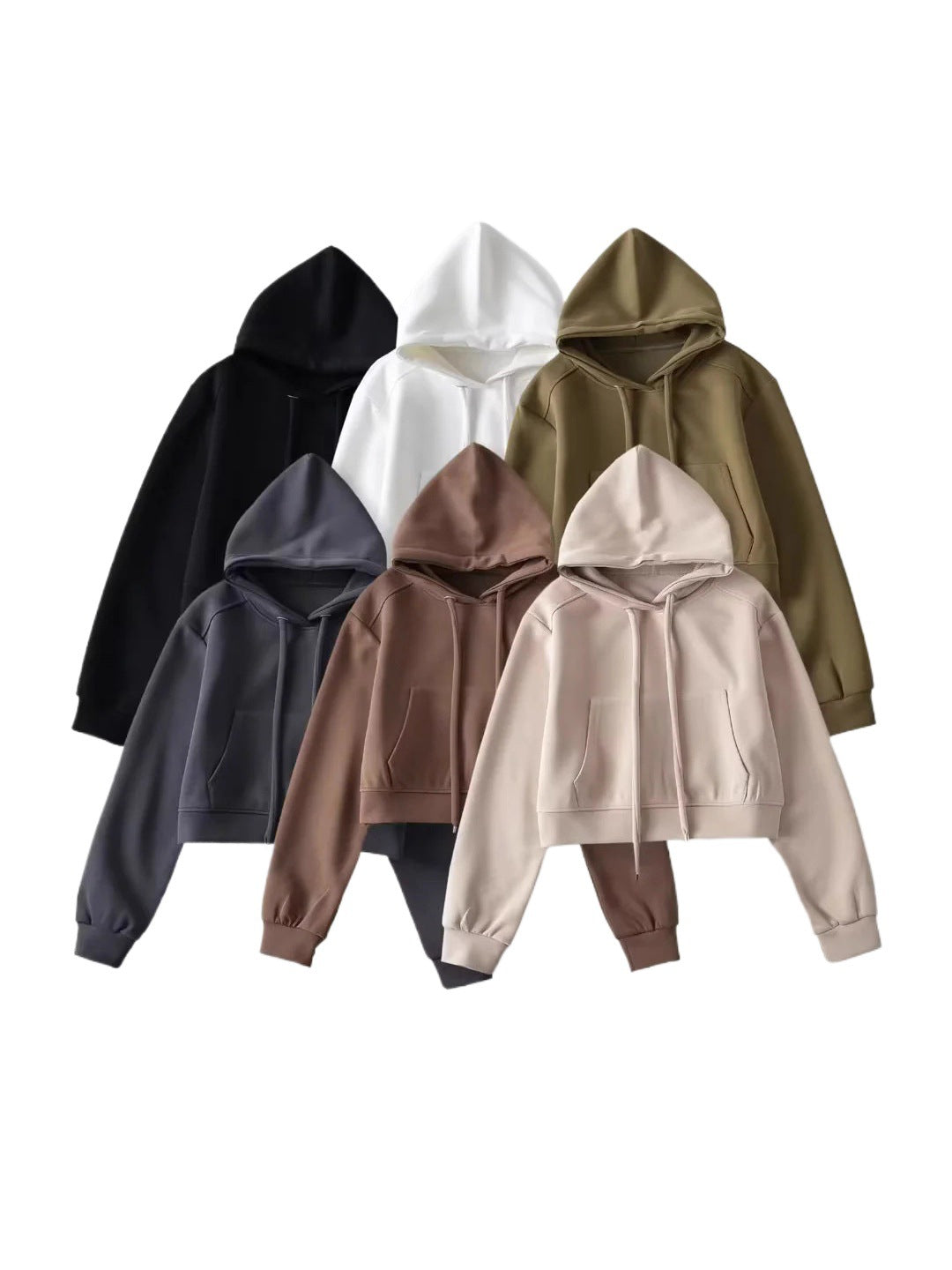 Damen modischer cropped Kapuzenpullover aus sweatshirt Material Stalluxe