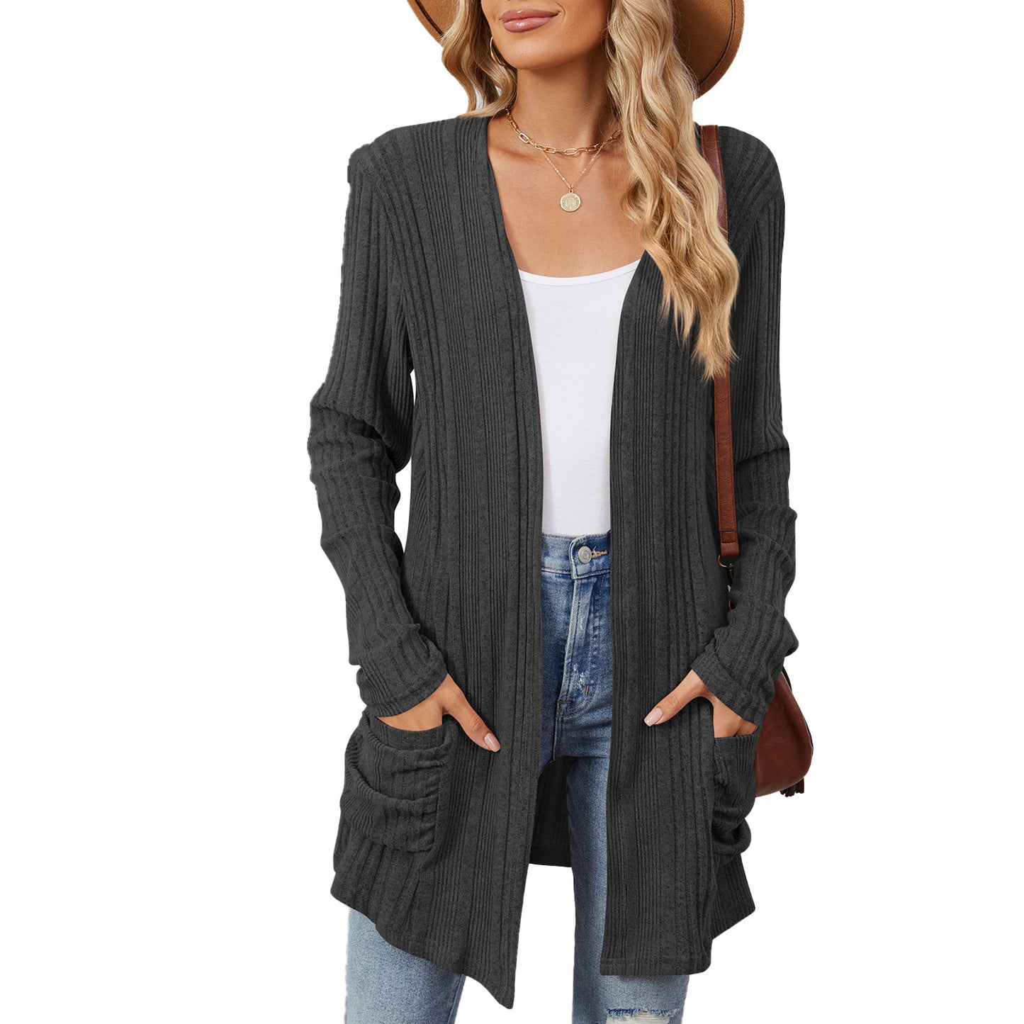 Damen lässiger Strickcardigan Stalluxe