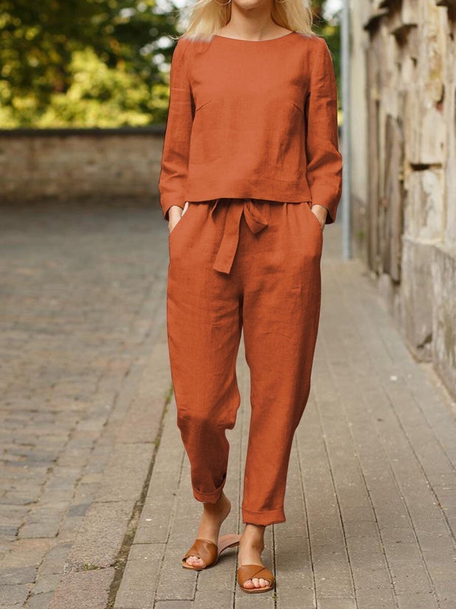 Damen lässiger Leinen-Overall mit lockerer Passform und praktischen Taschen Stalluxe