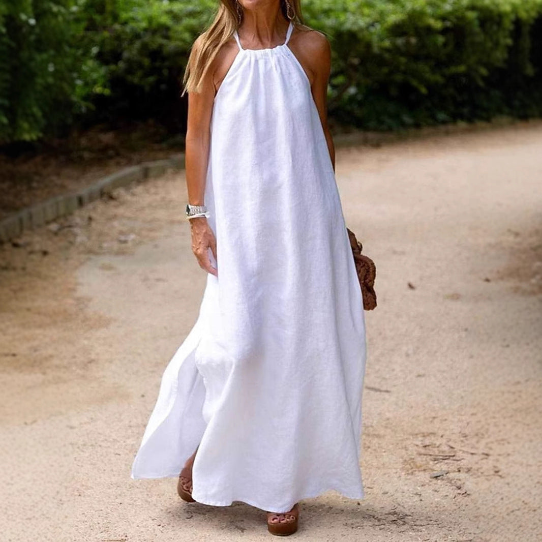 Damen Maxikleid mit Spaghettiträgern und elegantem fließendem Schnitt Stalluxe