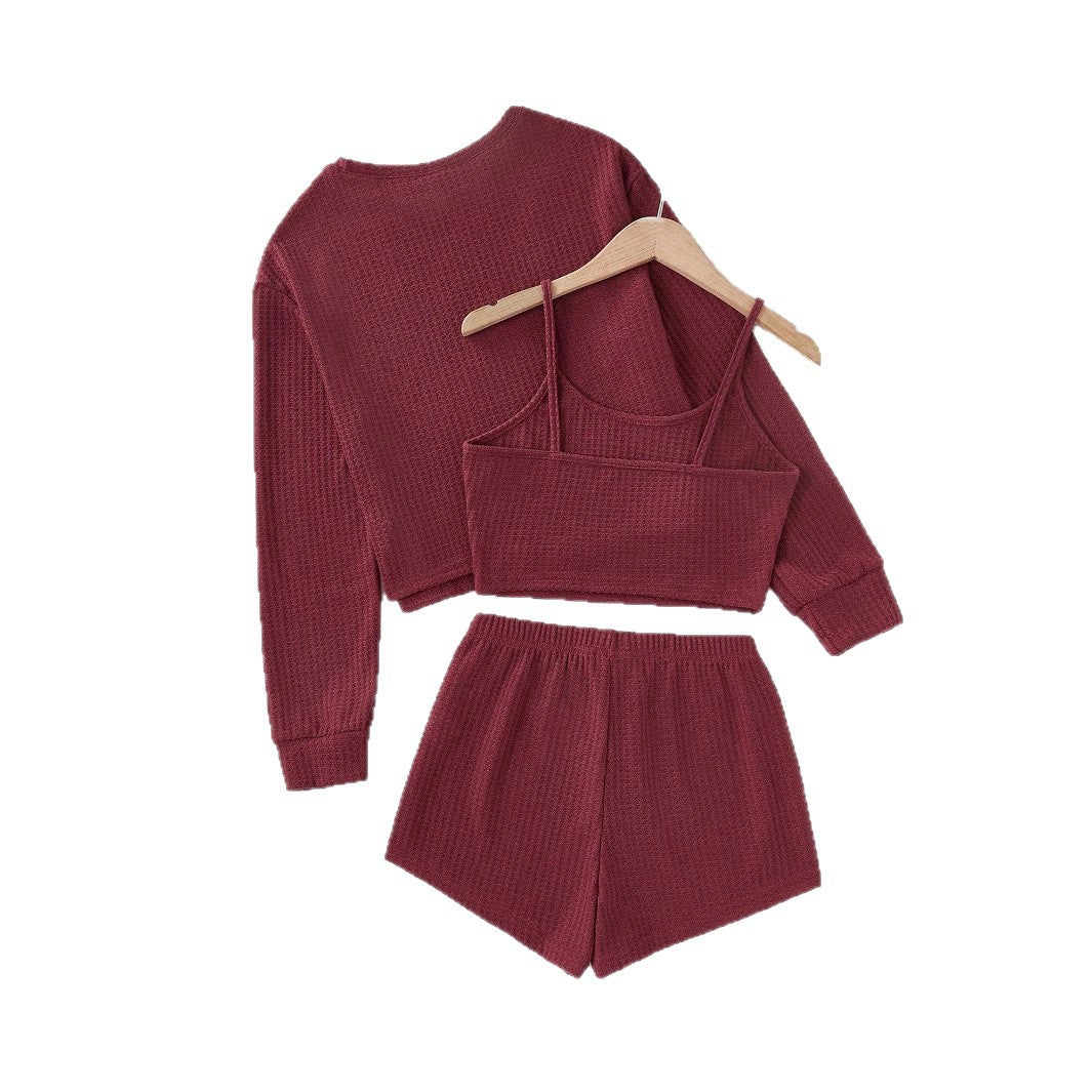 Damen lässiges Schlafanzug-Set mit kurzem Oberteil und Shorts Stalluxe