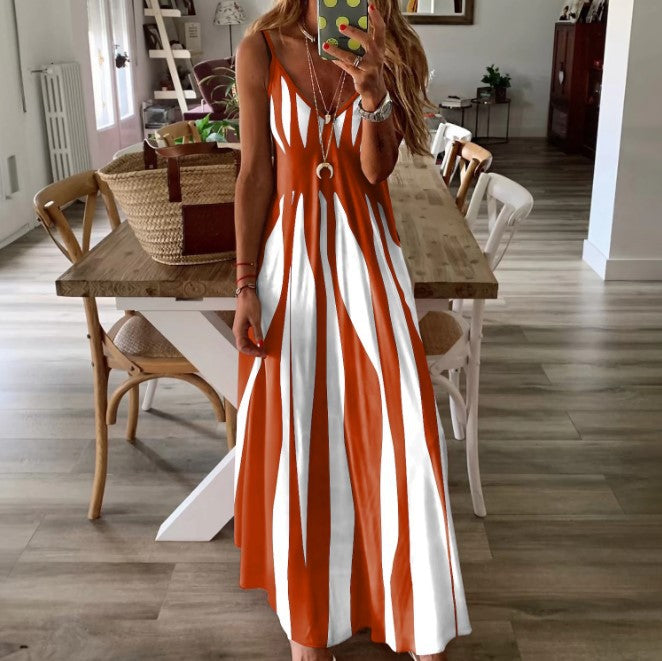 Damen Maxikleid mit modischem Streifenmuster Stalluxe