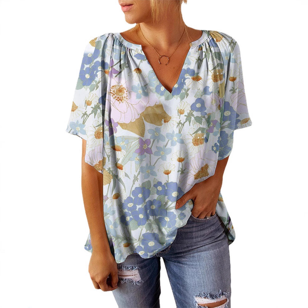 Damen Leichte Blumenmuster Bluse Stalluxe