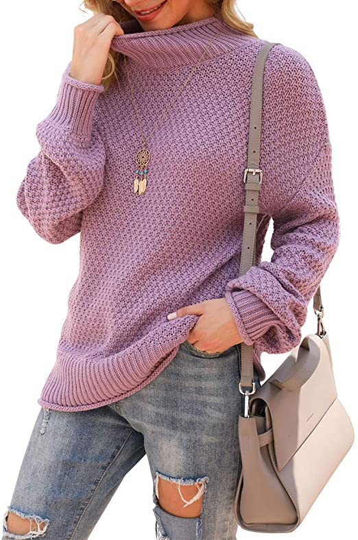 Damen Pullover mit hohem Kragen und strukturiertem Strickmuster Stalluxe