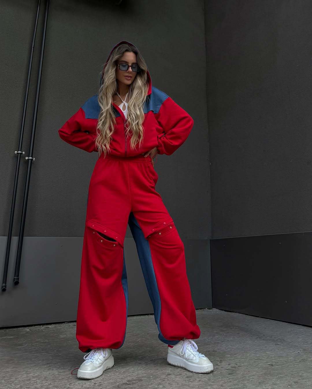 Damen sportliches Set mit modischem Farbblock-Design und lässiger Passform Stalluxe