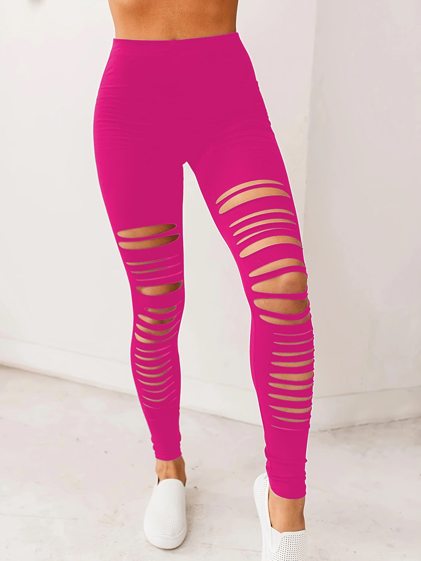 Damen Sportliche Leggings mit modischem Riss-Design Stalluxe