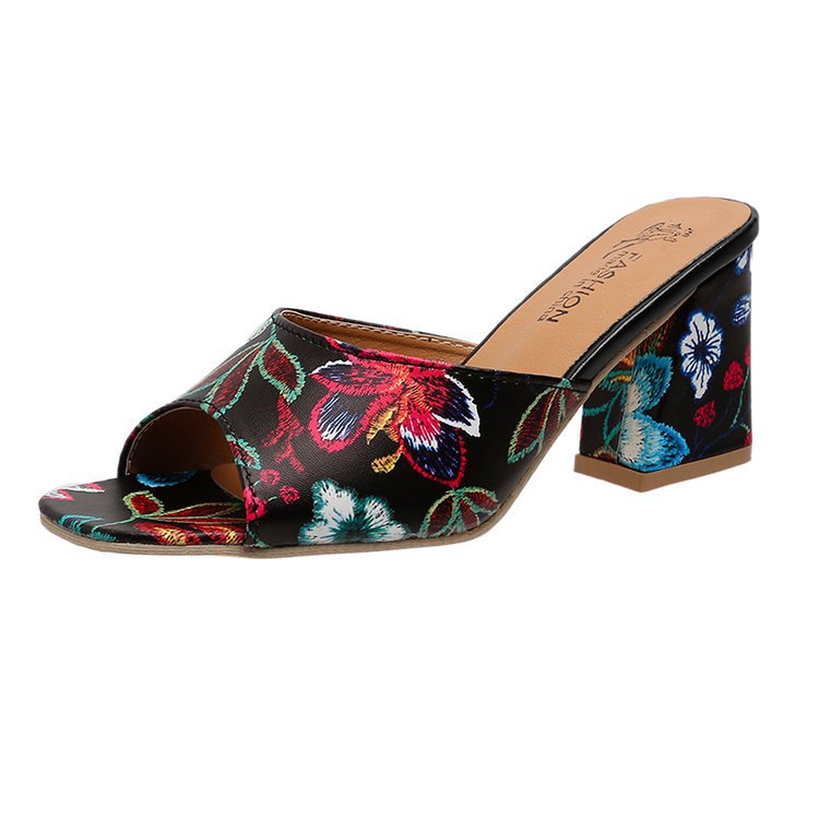 Damen Offene Schuhe mit Hochblockabsatz Stalluxe